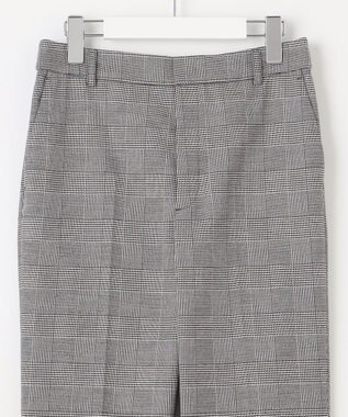 23区 【洗える】ウォームストレッチ チェック テーパード パンツ モノトーンチェック