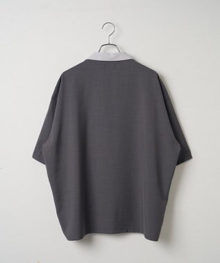 WEGO カラーブロックオープンカラーシャツ（S） ダークグレー