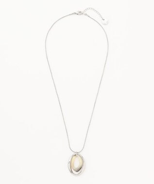 ANY SIS マーブルメタル ネックレス シルバー×アイボリー