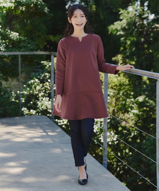 Tiaclasse 【裏起毛・洗える】マシュマロタッチデニムパンツ ネイビー