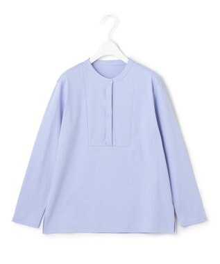  【洗える】 コンパクトスムース バンドカラーカットソー