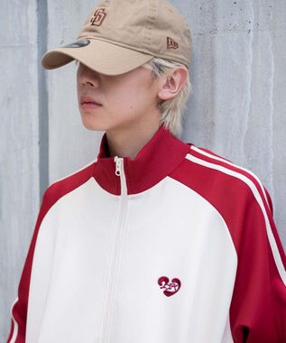 WEGO 【ユニセックスITEM/MLサイズ展開】ラグランライントラックジャケット レッドその他