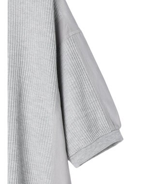 Green Parks ワッフル布帛ドッキングプルオーバー Gray Mixture