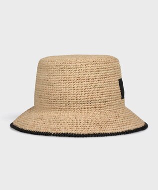 Paul Smith クロップドロゴ ラフィア バケットハット ベージュ