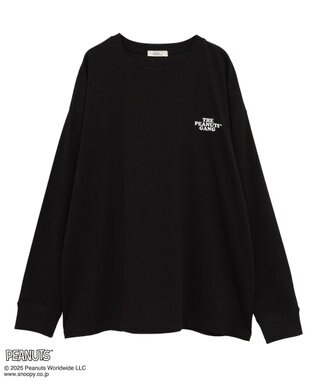 earth music&ecology 【綿100％】ＰＥＡＮＵＴＳ／ｅａｒｔｈ　ピーナッツギャングロンＴ Black