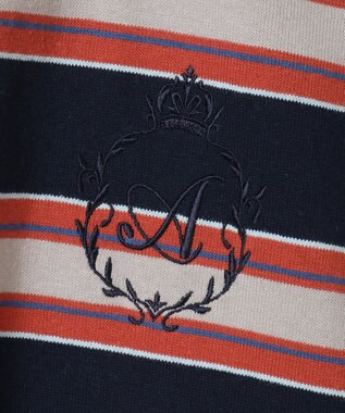 Green Parks エムブレム刺繍ショートボーダーカットソー Navy