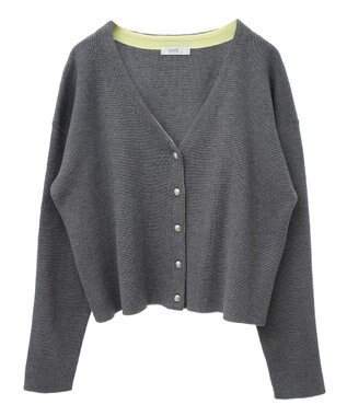 earth music&ecology コンパクトカーディガン Charcoal Gray