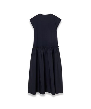 JOSEPH 【洗える】ポプリンジャージー　キャップスリーブドレス Navy