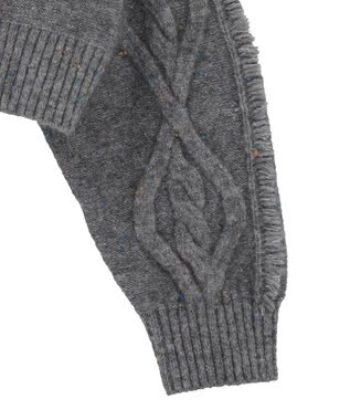 Green Parks ■ＥＳＣＡＲ　フリンジケーブルポップコーンニット Gray