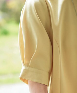 Tiaclasse 【洗える】パフスリーブチュニックブラウス イエロー