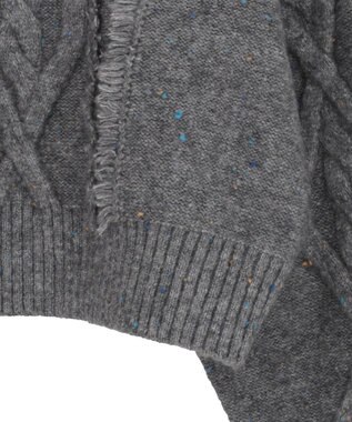 Green Parks ■ＥＳＣＡＲ　フリンジケーブルポップコーンニット Gray