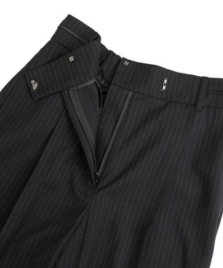 YECCA VECCA ウエストデザインワイドストレートパンツ Stripe