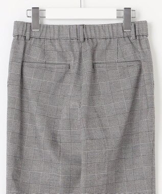 23区 【洗える】ウォームストレッチ チェック テーパード パンツ モノトーンチェック