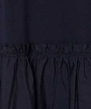 JOSEPH 【洗える】ポプリンジャージー　キャップスリーブドレス Navy