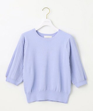 ANY SIS S 【接触冷感 ・UVケア】シアースリーブ ニット ライトブルー