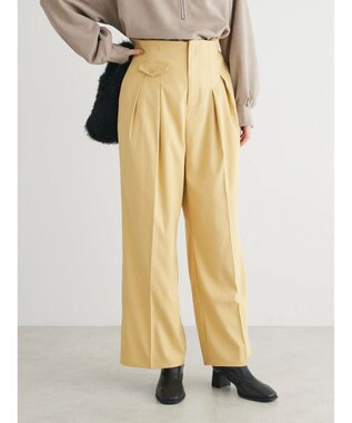 Green Parks ・Ｐｅｔｉｔ　Ｆｌｅｕｒ　ハイウエストワイドパンツ Yellow