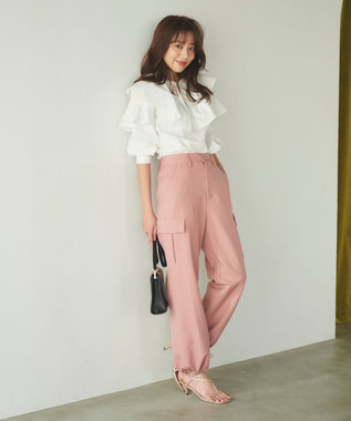 Feroux 【ONWARD CROSSET MAG掲載】パラシュートカーゴ パンツ ピンク系