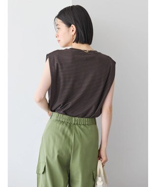 AMERICAN HOLIC ショルダータックノースリーブプルオーバー Border Black