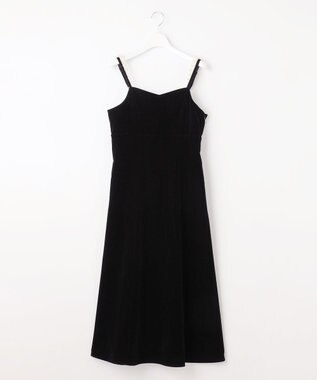 Feroux 【2WAY】パールストラップベロア ジャンスカ ブラック系