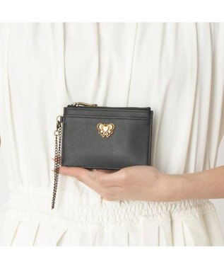 ANNA SUI ウィング ファスナー付パスケース クロ
