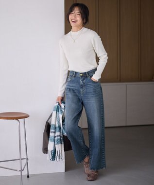 ANY 【洗濯機可】ランダムリブハイネックニット オフ