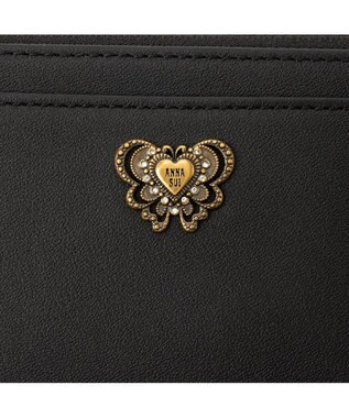ANNA SUI ウィング ファスナー付パスケース クロ