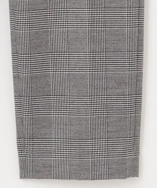 23区 【洗える】ウォームストレッチ チェック テーパード パンツ モノトーンチェック