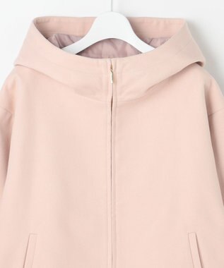 Feroux フード付きコクーンショート コート ピンク系