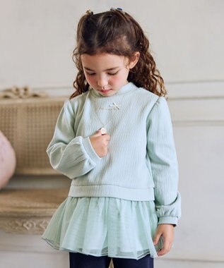 ANY KIDS 裏起毛 ネックレス トレーナー ミント