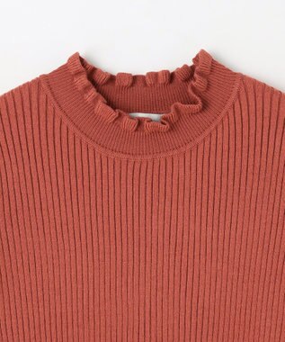 ANY 【洗濯機可】ウォームニットフリルプルオーバー オレンジ