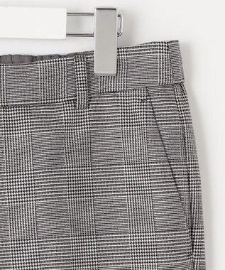 23区 【洗える】ウォームストレッチ チェック テーパード パンツ モノトーンチェック