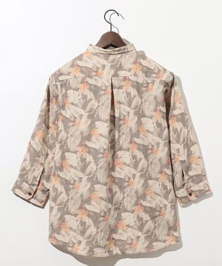 JOSEPH ABBOUD ボタニカルプリント7分袖シャツ ライトグレー系6