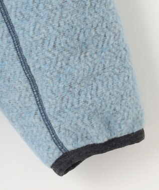 JOSEPH ABBOUD MOUNTAIN 【軽量/リサイクルウール使用】ヘリンボンウールフリース フーディ サックスブルー系