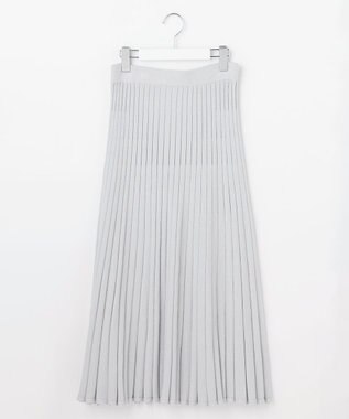 ANY SIS CICA加工 ニット フレア スカート シルバー