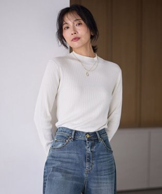 ANY 【洗濯機可】ランダムリブハイネックニット オフ