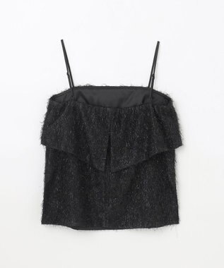 GRACE CONTINENTAL フリンジジャガードノースリーブ トップ ブラック