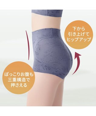 BRADELIS New York 【Yukine inc. 】ゆきねえ365綿混モアらくすっぽりショーツ23 フラワーディープブルー