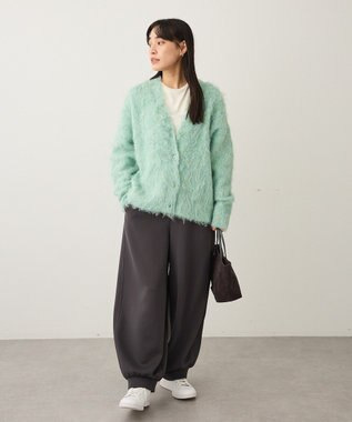 CRAFT STANDARD BOUTIQUE カール起毛モヘアライクVネックニットカーディガン Green