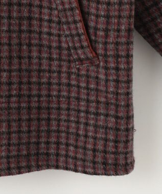 自由区 【リバーシブル】ウールリバー フード付きショートコート レッド系