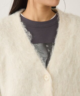CRAFT STANDARD BOUTIQUE カール起毛モヘアライクVネックニットカーディガン Ivory