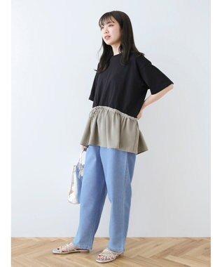 Green Parks ドロスト切替えドッキングカットプルオーバー Dark Khaki