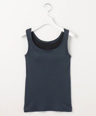 自由区 【ワコールコラボ】【洗える】シアーボーダー ニット ブルーグレー