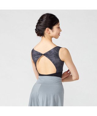 Chacott ノースリーブレオタード ダークグレープリント