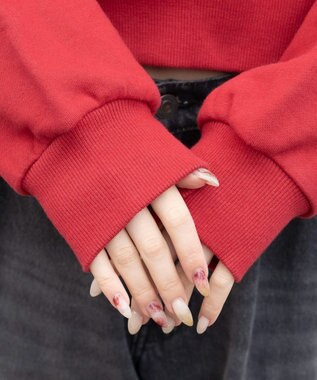 WEGO ロゴショートプルパーカー レッド