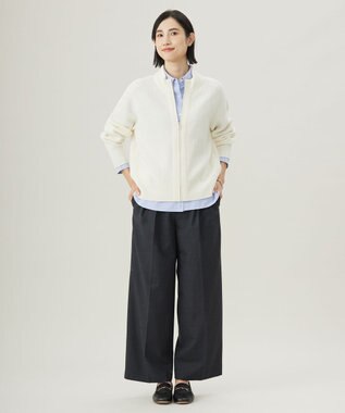 J.PRESS LADIES 【洗える】PINオックス ボタンダウン シャツ ブルー系