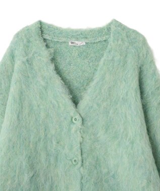 CRAFT STANDARD BOUTIQUE カール起毛モヘアライクVネックニットカーディガン Green