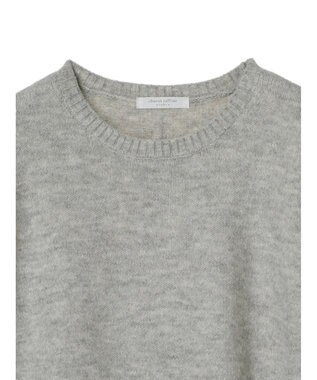 Green Parks ｆｕｗａっとメランジ袖リブ長めニットプルオーバー Light Gray