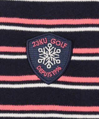 23区GOLF 【WOMEN】【吸湿発熱】グランサーモ ボーダー柄 モックネック カットソー ネイビー系1