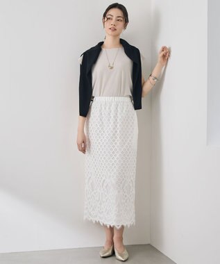 自由区 【SHIHOさん着用・こだわり素材・セットアップ対応】パネルレース スカート オフ