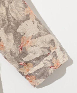 JOSEPH ABBOUD ボタニカルプリント7分袖シャツ ライトグレー系6